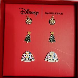 Disney Baublebar Christmas Earring Set NIB